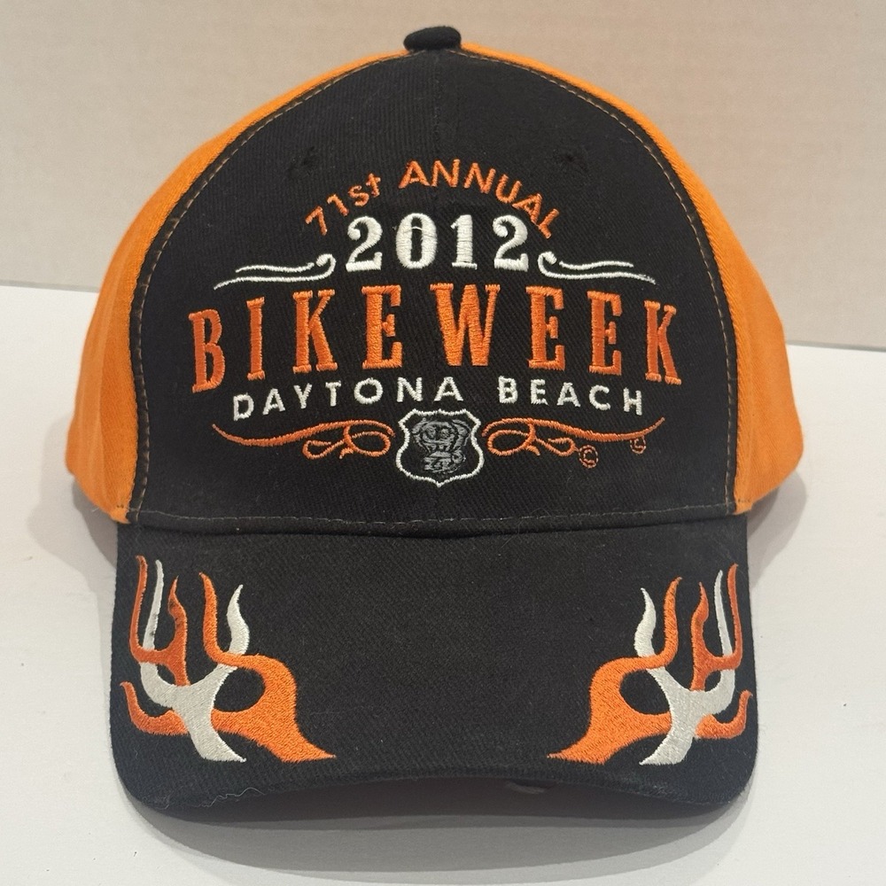 71st Annual Bike Week Daytona Beach 2012‎ Men Brown Orange Adj Strapback Cap Hat